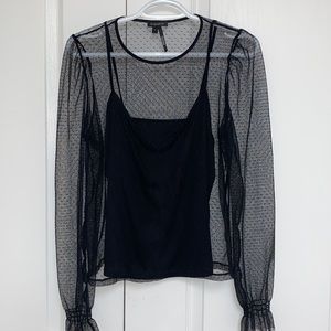 Dynamite sheer shirt with built in tank top